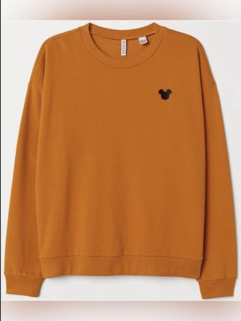 H&M Disney Mickey Mouse Embroidered Burnt Orange Sweater M
